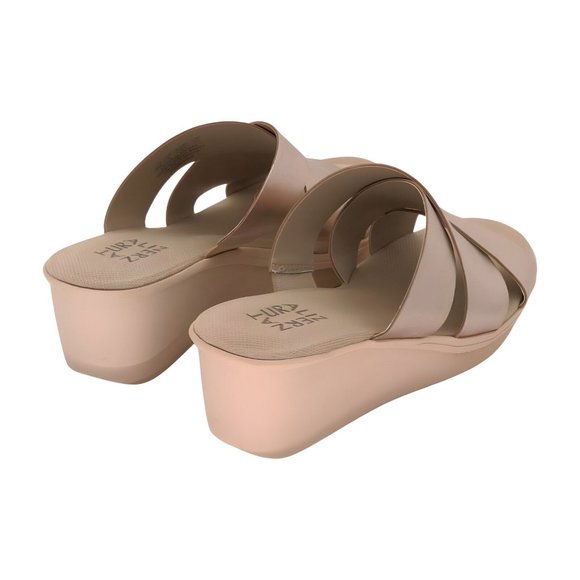 Naturalizer Womens Rowena Wedge Sandal, Warm Silver, Size 8 - Picture 7 of 8